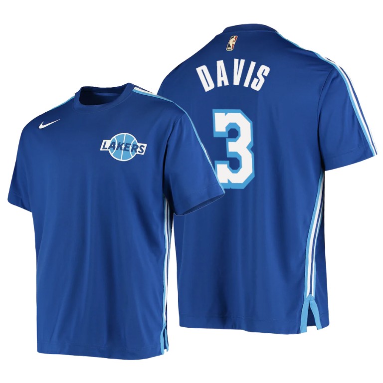 Men's Los Angeles Lakers Anthony Davis #3 NBA 2021 Classic Edition Royal Basketball T-Shirt YTO1283RW